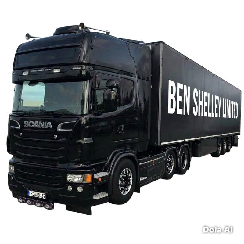 black semi-truck