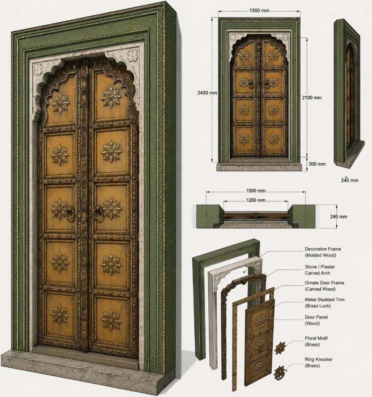 ornate wooden door