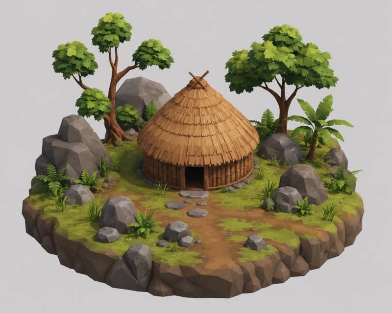 thatched hut