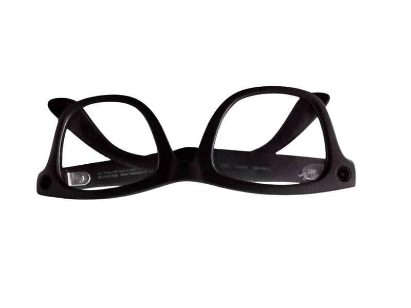 black-framed eyeglasses