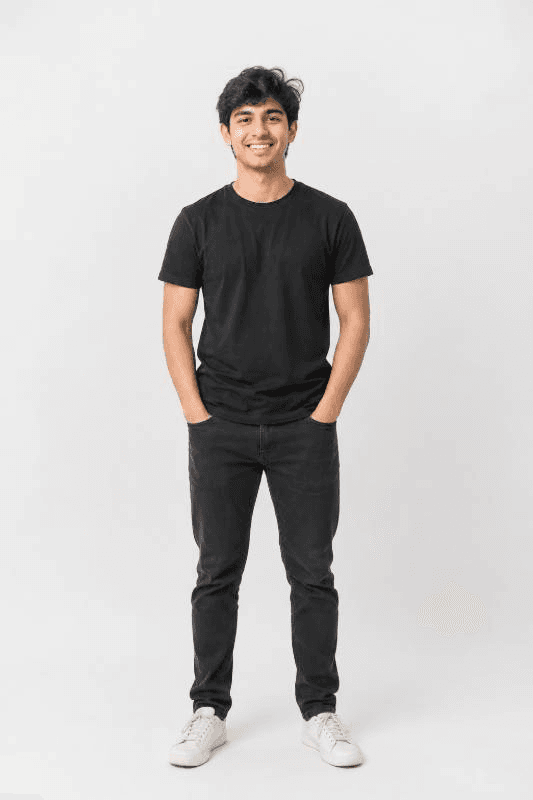 black t-shirt