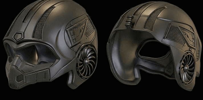 metallic helmet
