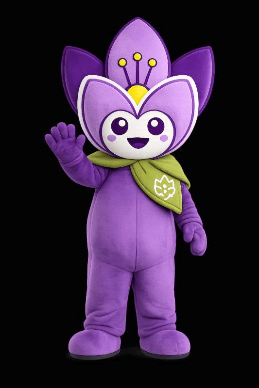 purple mascot costume