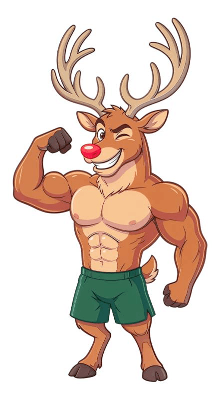 muscular reindeer