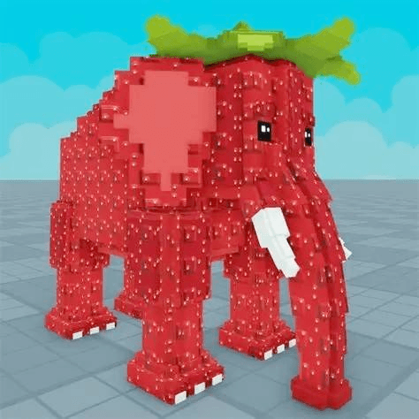 red pixelated elephant