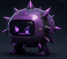 spiky purple robot