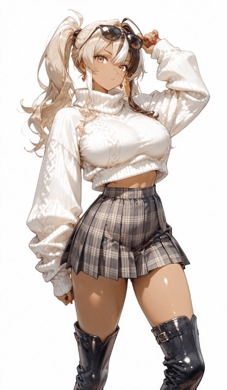 white sweater