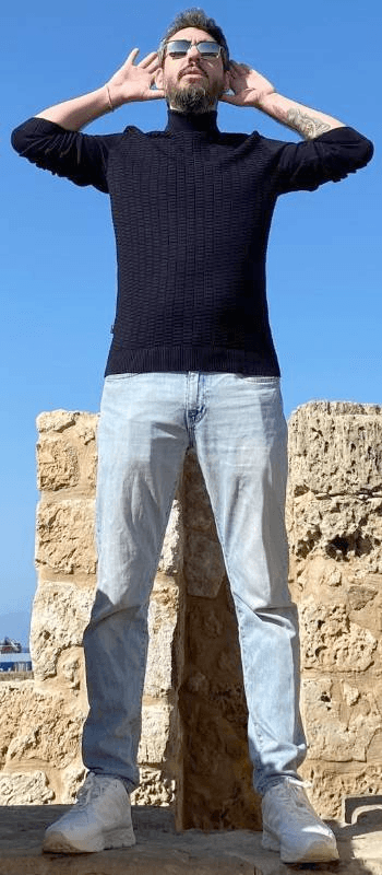 man standing against