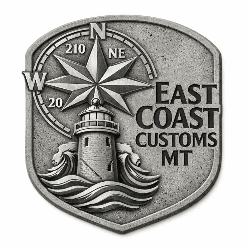 metal lighthouse emblem
