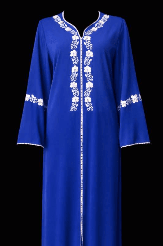 blue embroidered dress