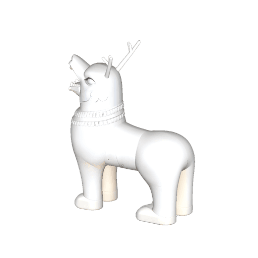 white dog statue