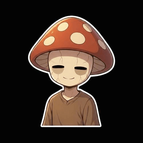 mushroom character sticker