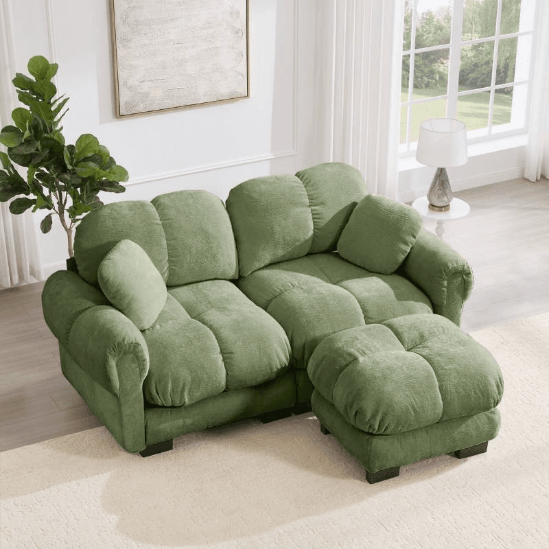 green sectional sofa