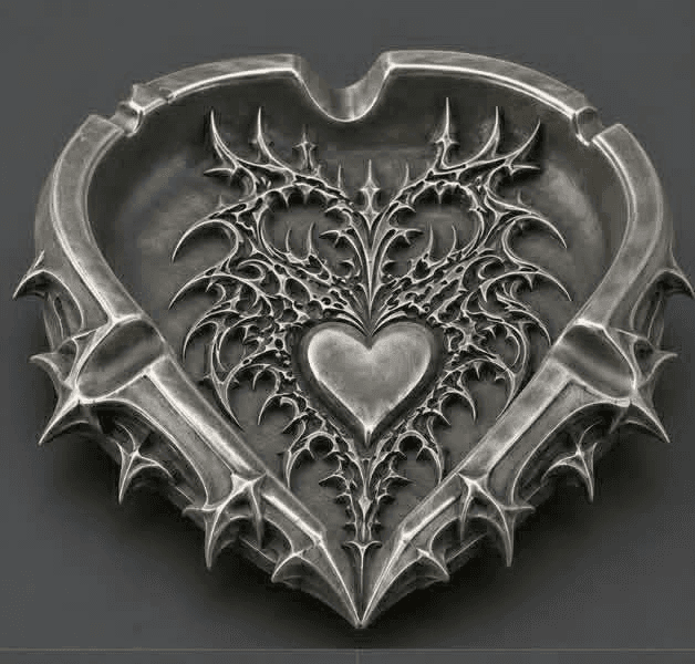 metal heart-shaped tray
