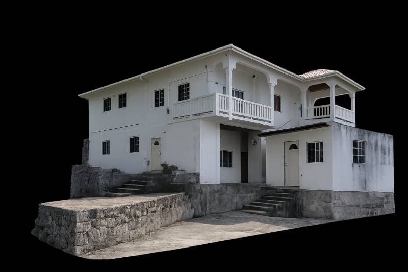 white two-story house