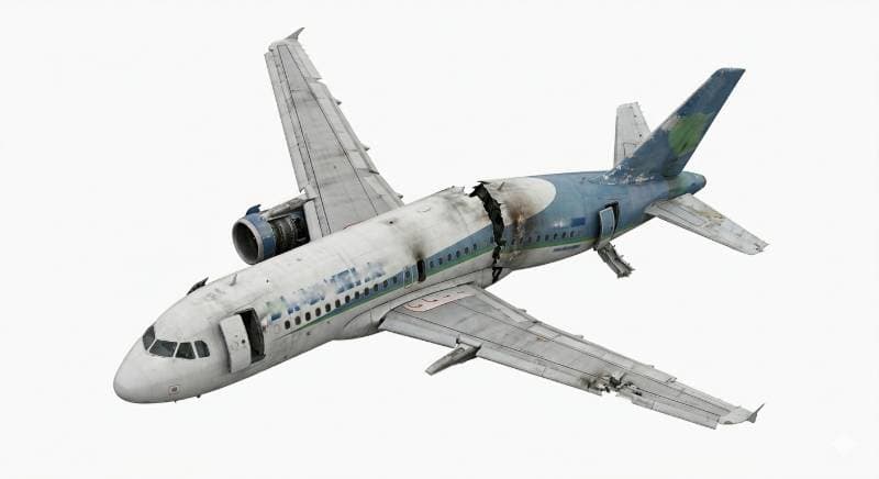 damaged airplane