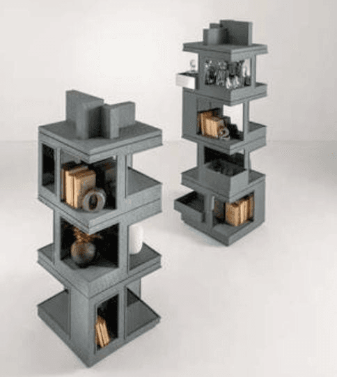 gray bookcase