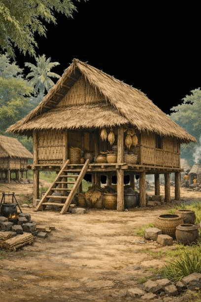 thatched hut