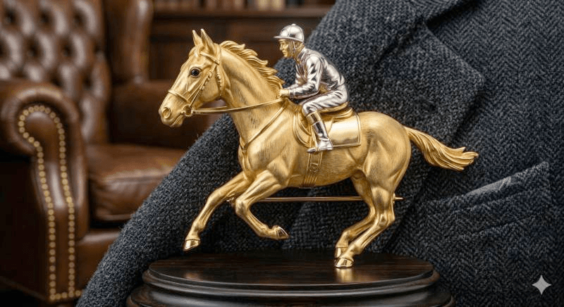 gold horse statue