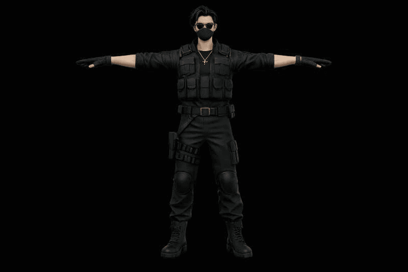 black tactical vest