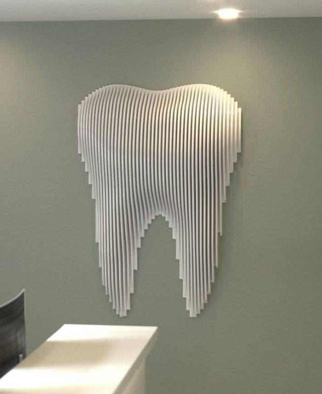 tooth-shaped wall art