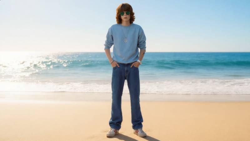 beach, person