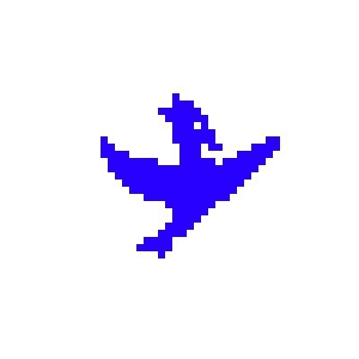 blue pixelated bird