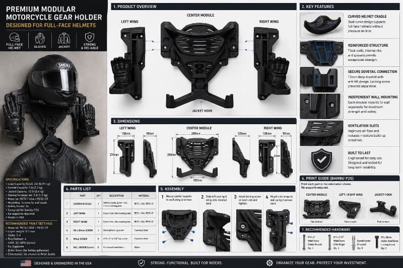 motorcycle gear holder