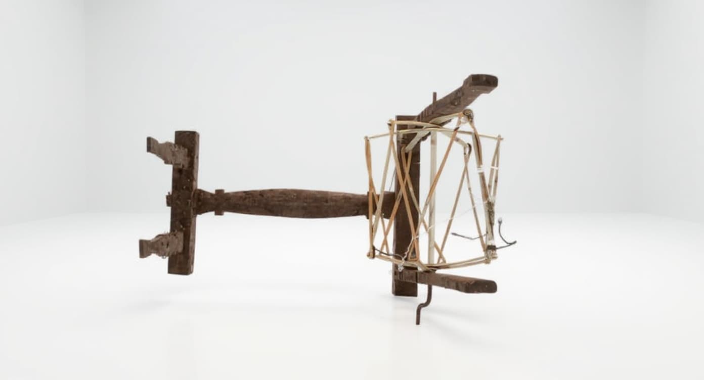 rusted wooden sculpture