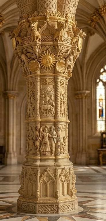 ornate wooden pillar
