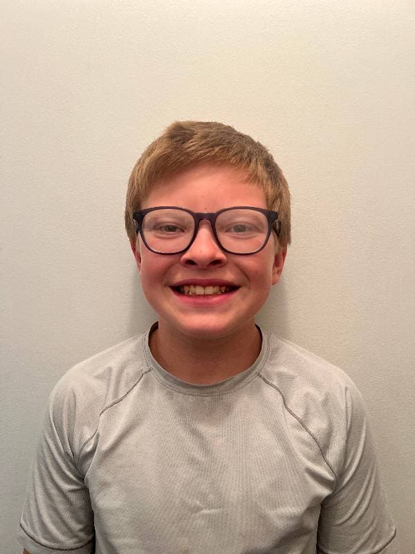 boy wearing glasses