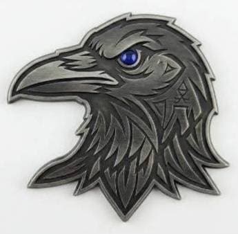 metal crow badge