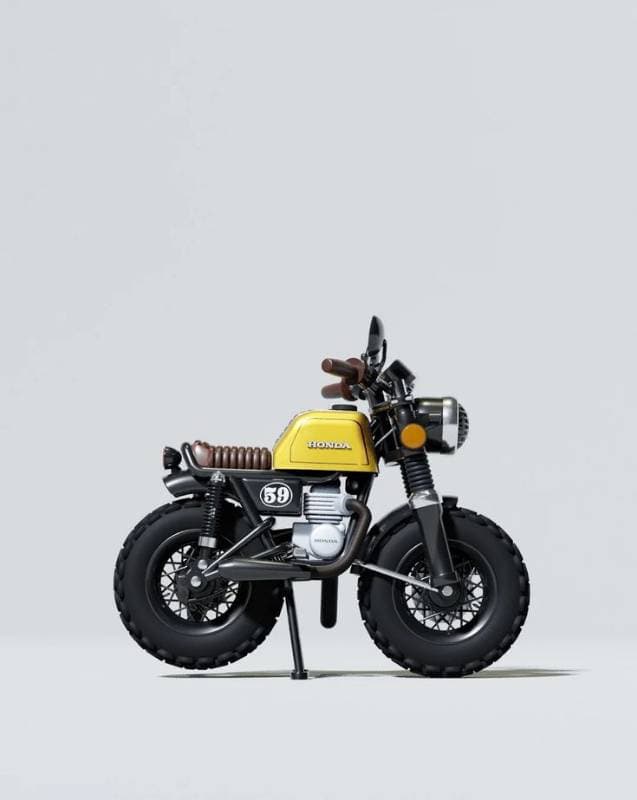 yellow honda motorcycle