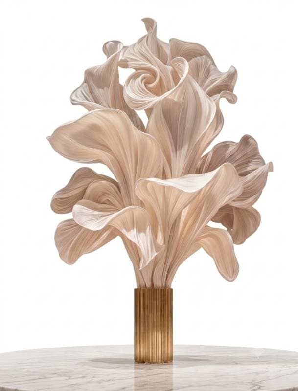 glass sculpture, floral