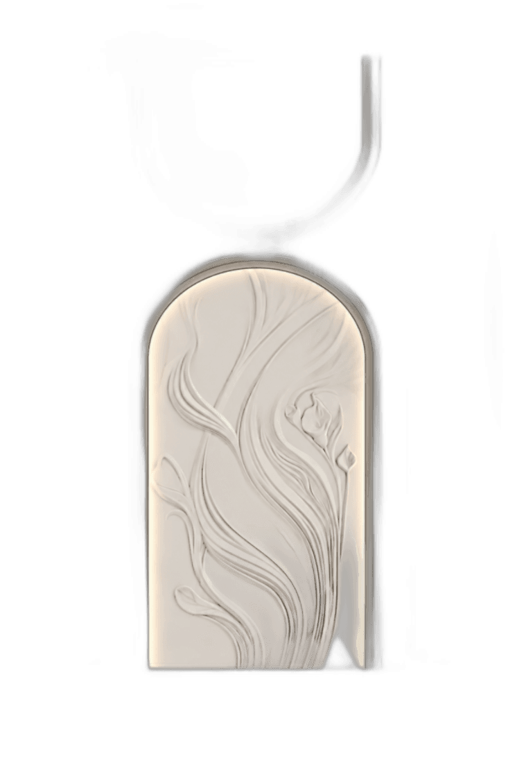 white stone carving
