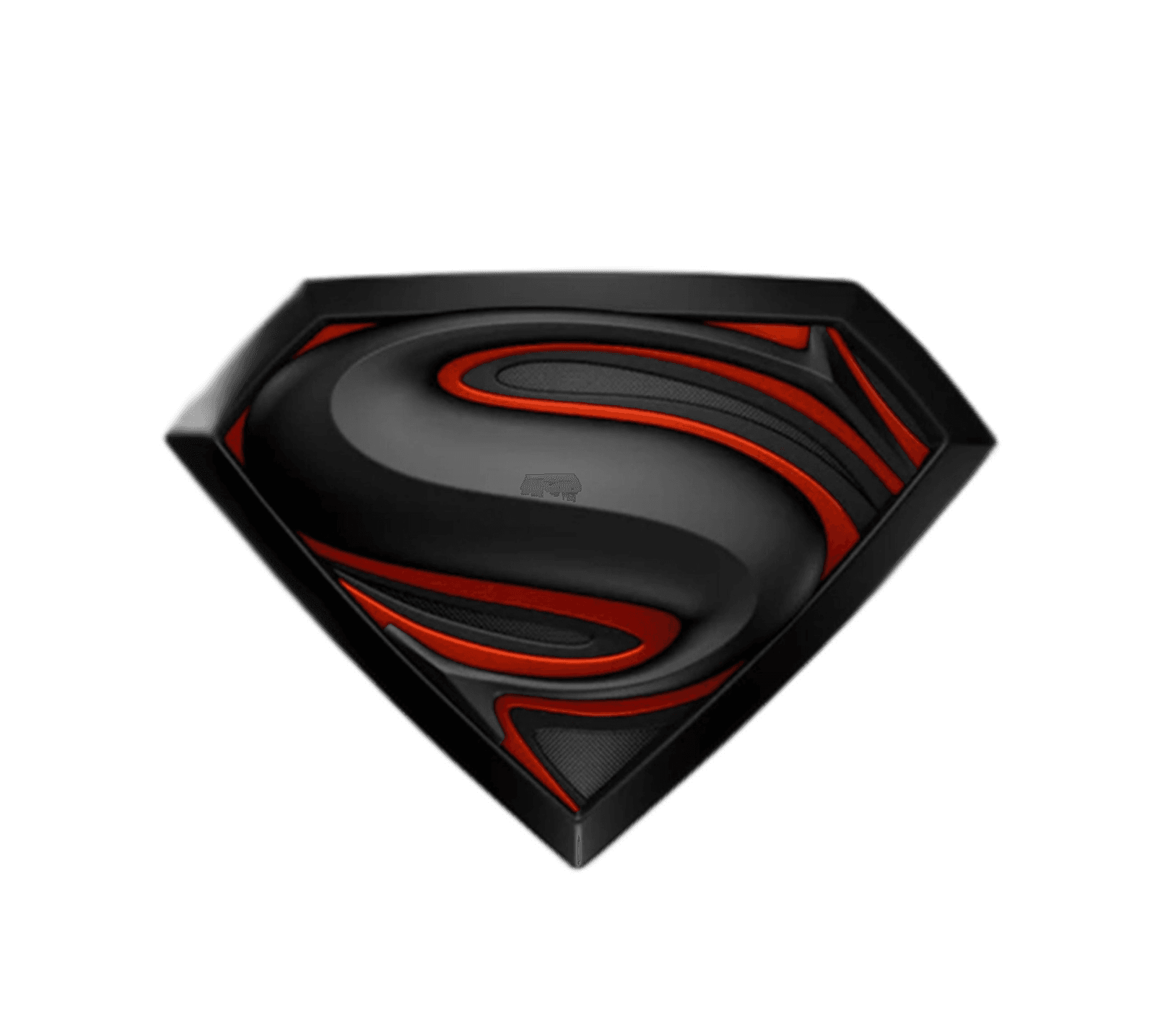 Black and red Superman S-shield emblem