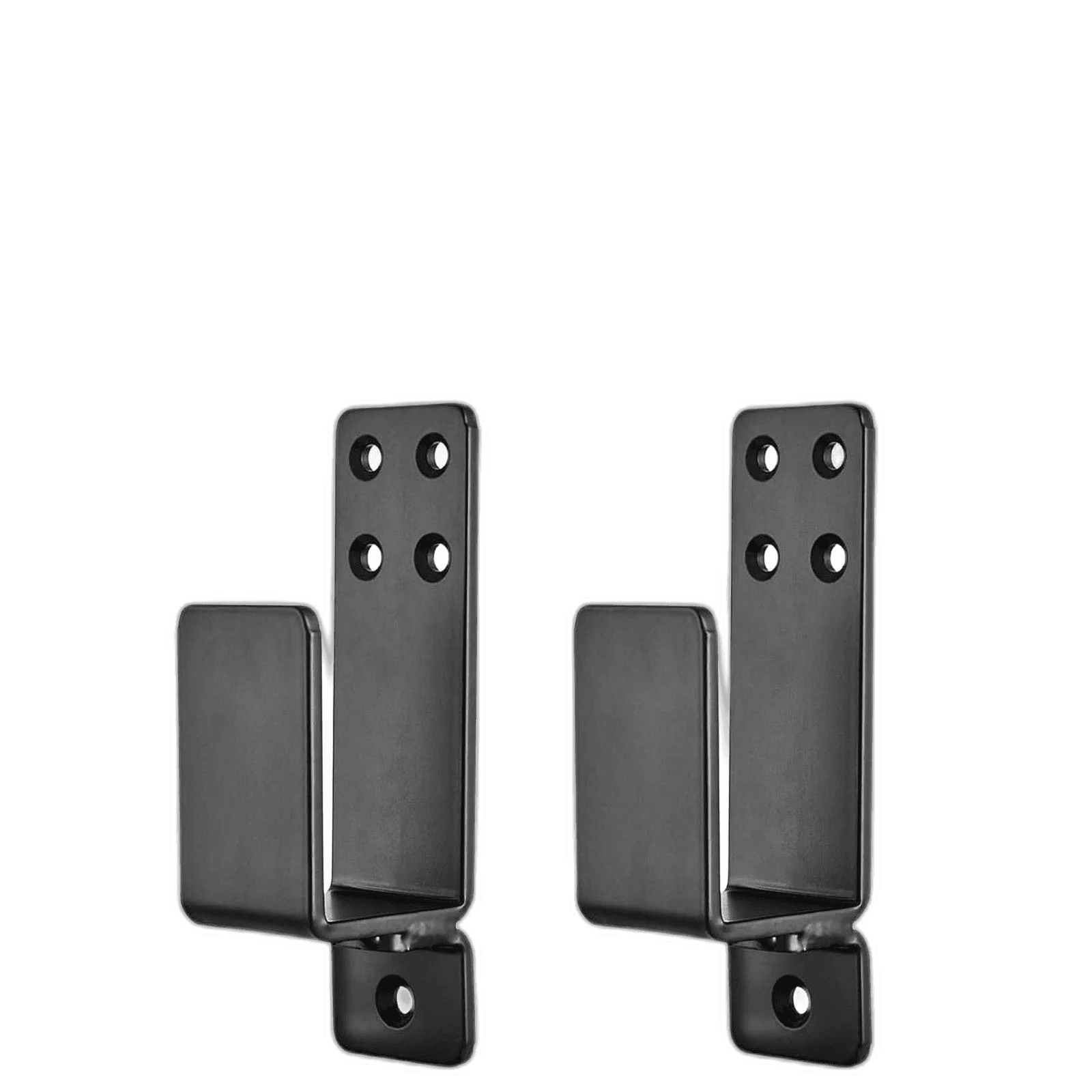 pair of black metal wall hooks