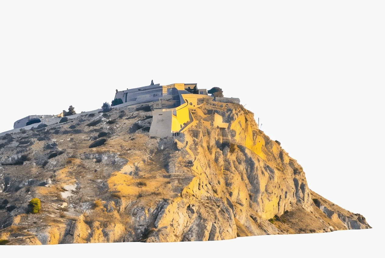 fortress on a rocky mountain