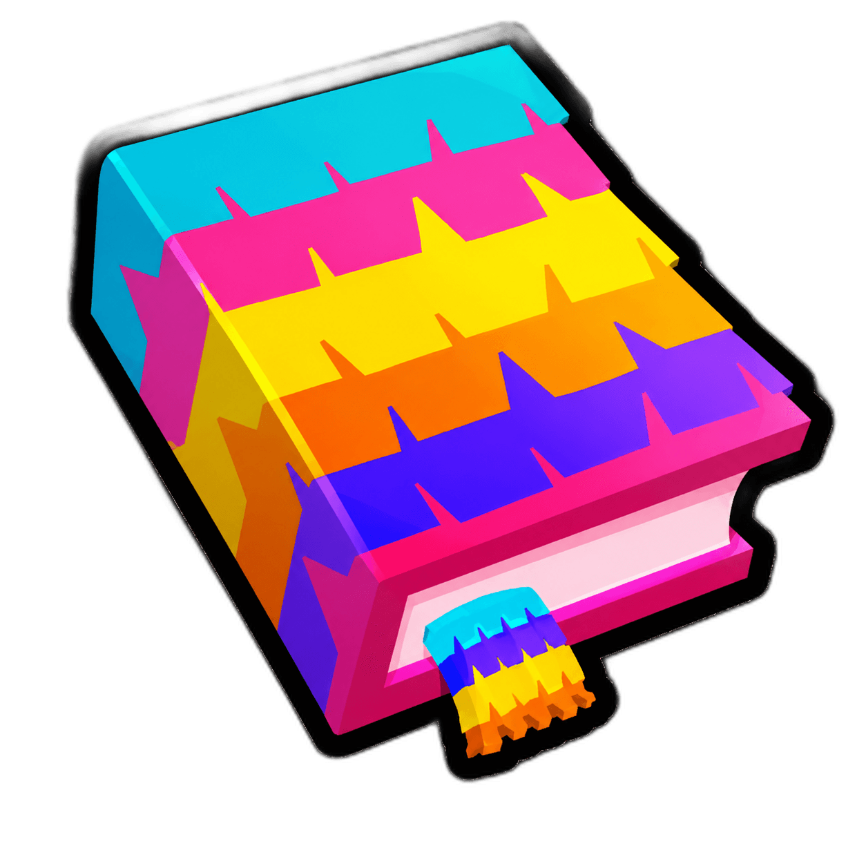 colorful layered book with bookmark