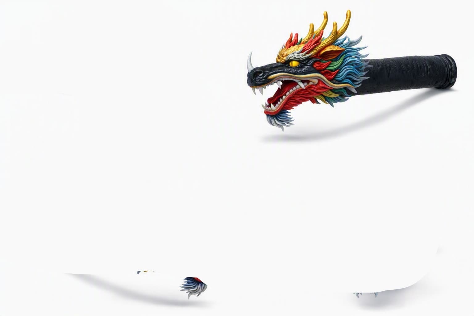 colorful Chinese dragon head handle