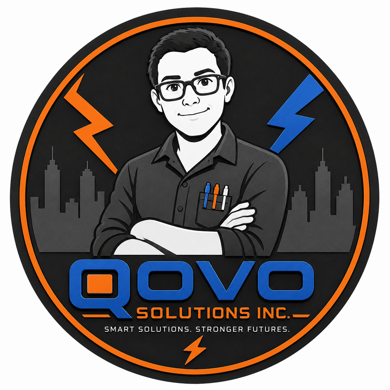 QOVO Solutions Inc. logo plaque