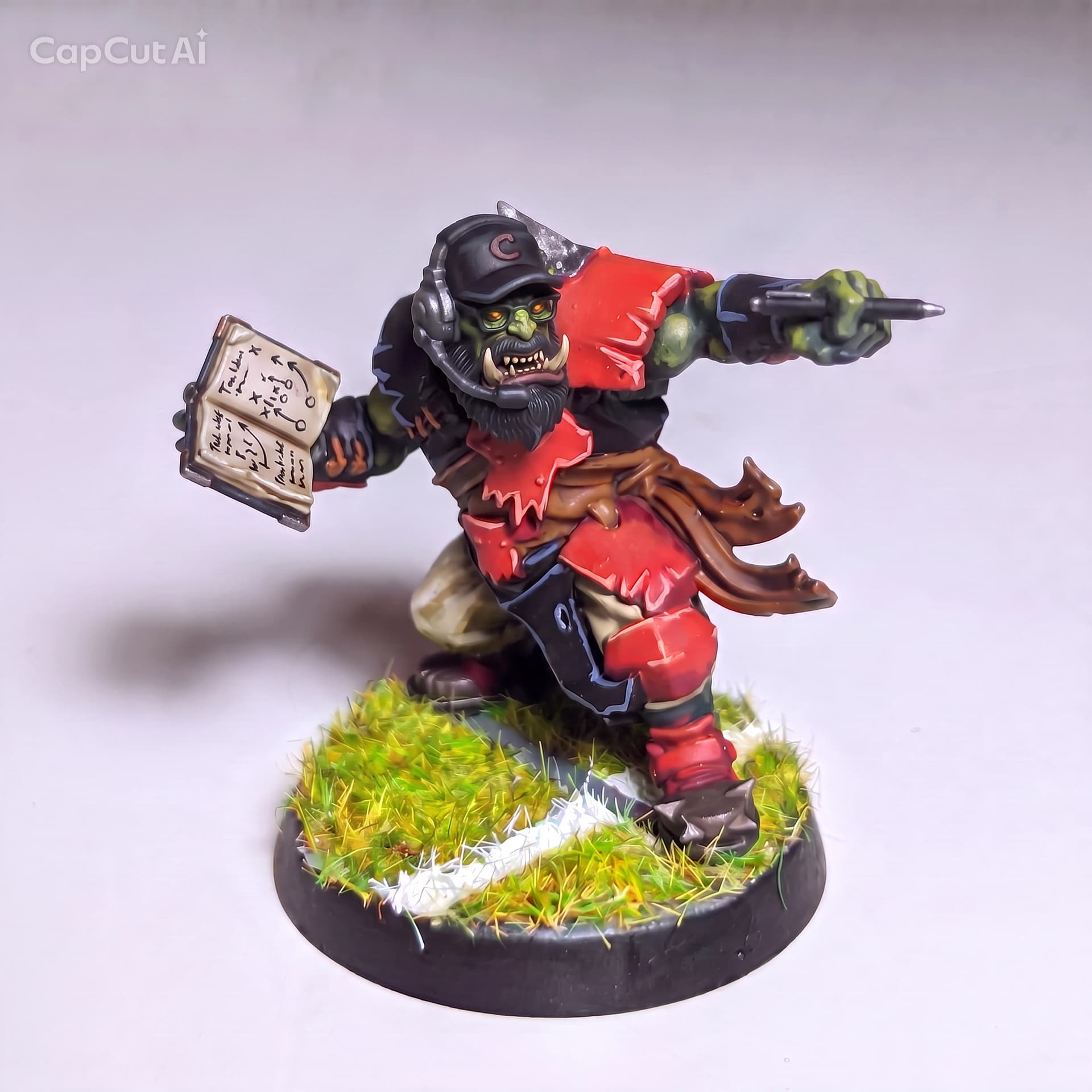 Orc Football Coach Miniature Figurine