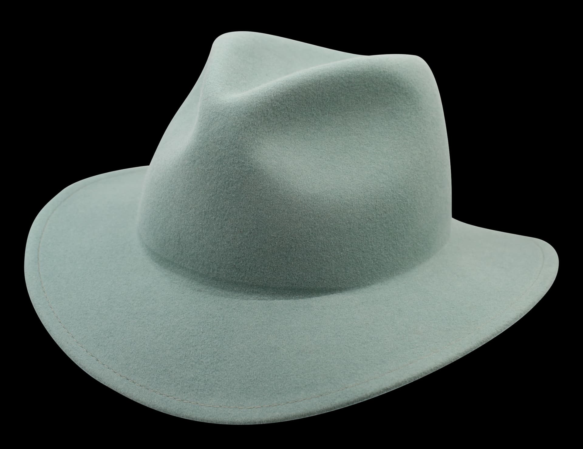 light blue felt fedora hat