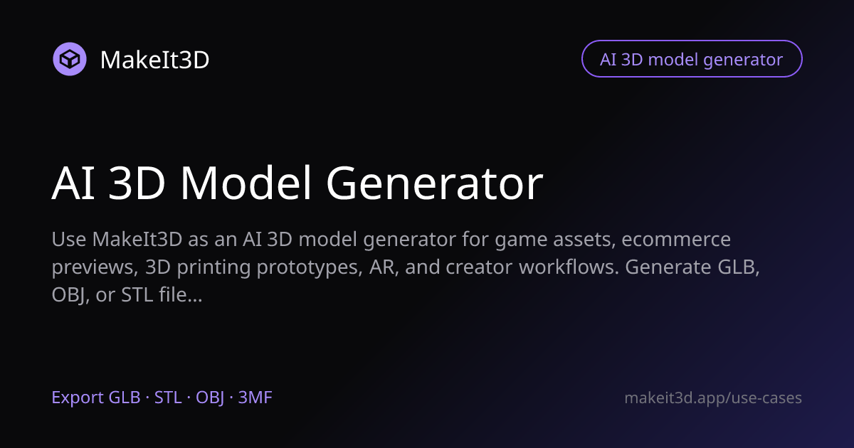 AI 3D Model Generator | MakeIt3D